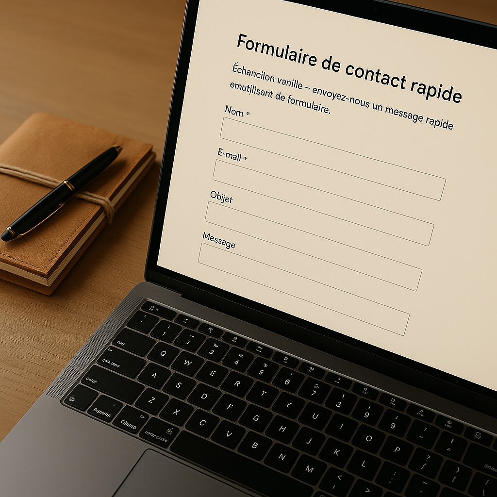 Échantillon vanille - formulaire de contact professionnel Villa Michaëlla