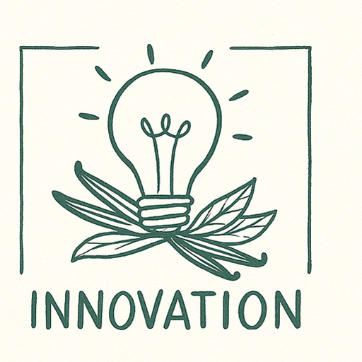 Icône innovation avec recherche scientifique et vanille Tahifolia
